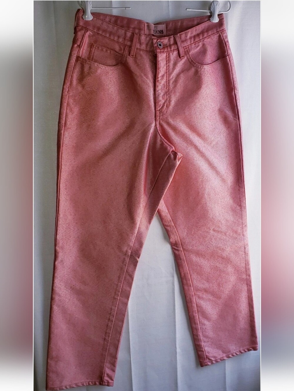 Vintage 90's REFLECT JEANS Shiny Red Pink High Waist Pants Women's Sz 12